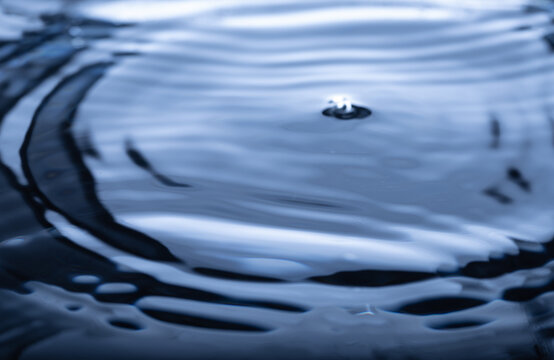 359.Blue Liquid Surface Drop Impact