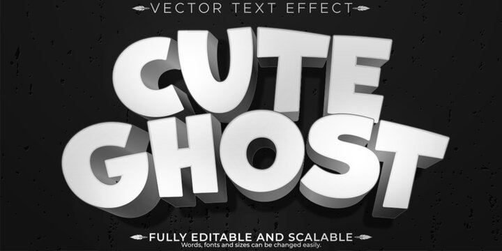 Cute editable text effect, editable ghost and cartoon text style
