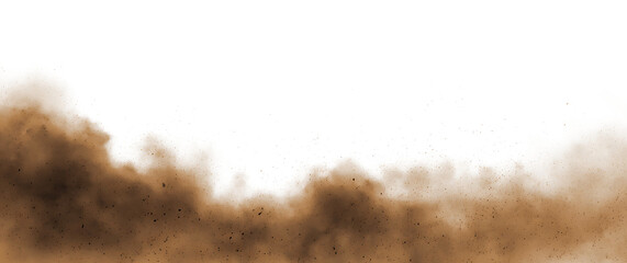 Sandstorm burst with airborne particles and transparent effect PNG © Dimariyss