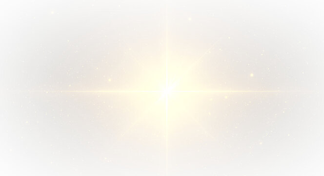 Horizontal glowing flare with orange and gold light rays PNG