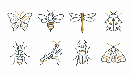 Insects and bugs illustrations set. © Bambang