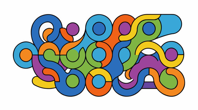 A colorful abstract image with swirling shapes