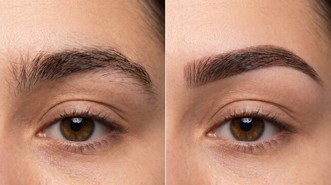 Unruly Eyebrows vs Perfectly Arched Threaded Brow Shaping