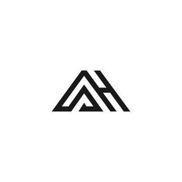 AH monogram initial abstract logo design