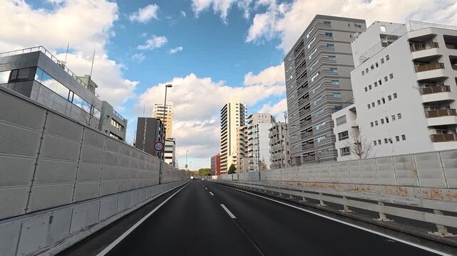 東京首都高速をドライブ　2号目黒線