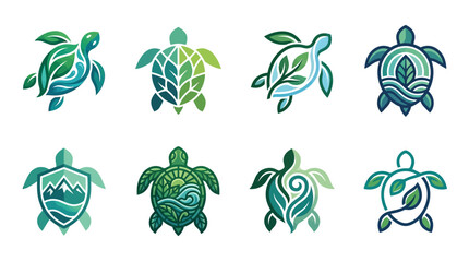 Collection of sea turtle designs. © pratama yudi