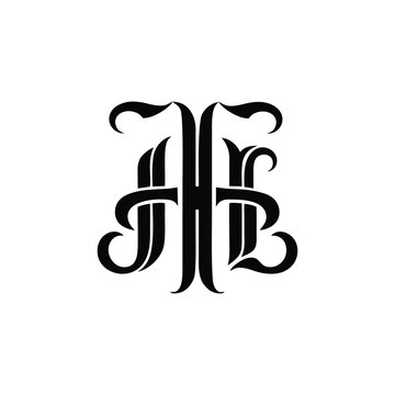 HT Initial monogram vector illustration of an abstract LOGO