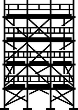 Scaffolding construction line icon for building industry