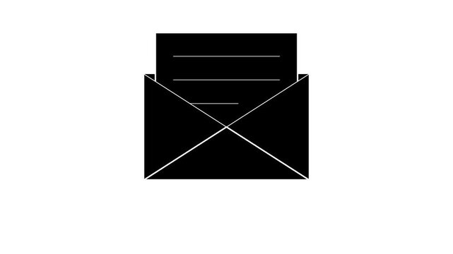 Envelope icon containing a document represents professional correspondence and digital communication, featuring a clean aesthetic suitable for business email templates or contact sections.