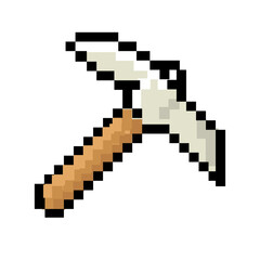 Fototapeta premium retro pixel Pickaxe 8-bit vector graphic design