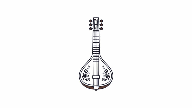 Mandolin musical instrument with intricate design.