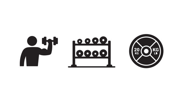 Fitness Icons for Gym and Workout Concepts