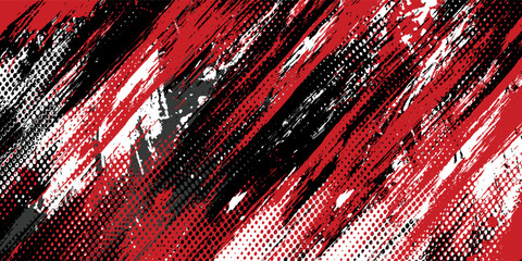Gaming esport background striking stripes electric banner vector illustration design red black grunge brush wing comic pattern modern abstract concept livery stripes decal paint splash splatter.eps 10 © Samsul