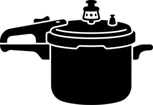 Pressure cooker silhouette icon for kitchen appliance