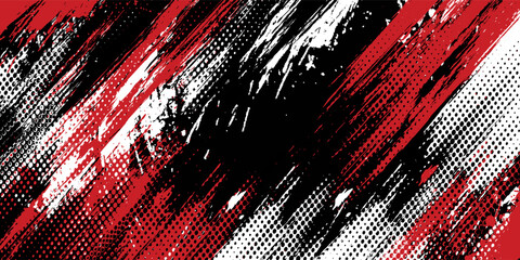 Gaming esport background striking stripes electric banner vector illustration design red black grunge brush wing comic pattern modern abstract concept livery stripes decal paint splash splatter.eps 10 © Samsul