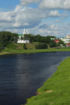 A view of Saint Sophia Cathedral in Polotsk across the Western Dvina River