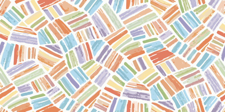 Colorful dash pattern a seamless vector illustration with painted strokes