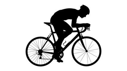 Fototapeta premium Silhouette of a Cyclist in Race Position