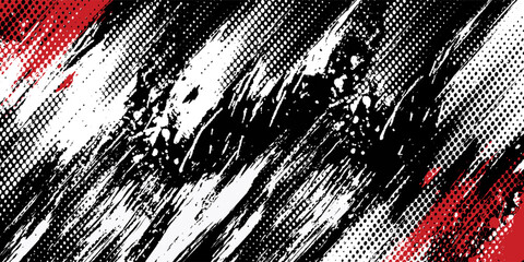 Gaming esport background striking stripes electric banner vector illustration design red black grunge brush wing comic pattern modern abstract concept livery stripes decal paint splash splatter.eps 10 © Samsul