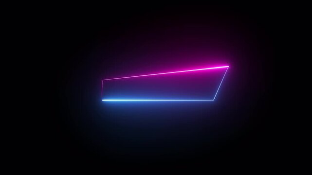 Glowing Trapezoid Outline Motion Graphic, Abstract Trapezoid Light Loop.