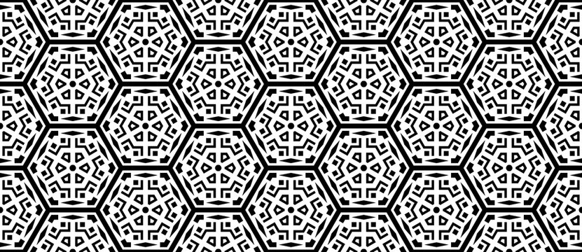 Seamless Abstract Geometric Monochrome Style Pattern Background