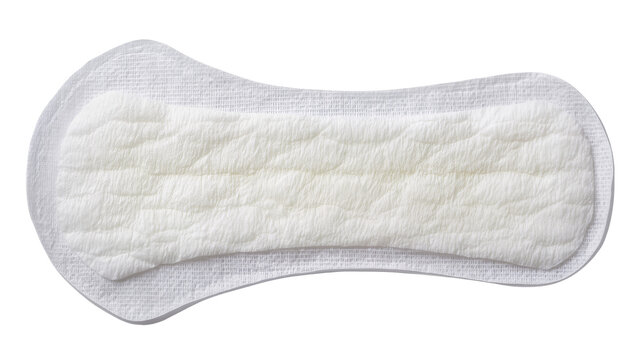 Isolated soft white feminine hygiene pad or panty liner for daily comfort and protection