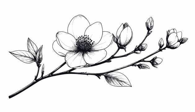 Detailed drawing of a magnolia flower.