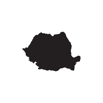 Romania map silhouette vector flat illustration design.
