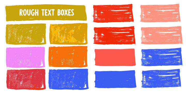 Rough Crayon Text Boxes A Colorful Vector Illustration Set