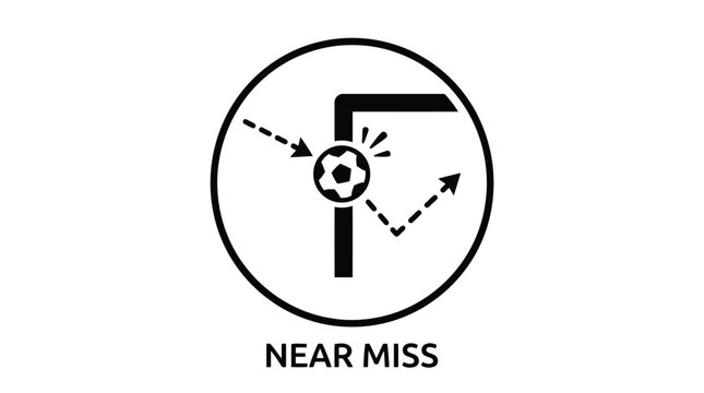 Soccer near miss goal post icon graphic for sports statistics and tactical analysis reports