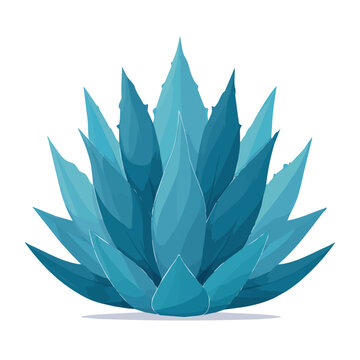 Blue Agave, clean 2D vector flat illustration in minimal and modern style on a white background.