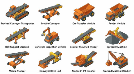 Collection of Heavy Construction Machinery and Equipment Vehicles. © mbak