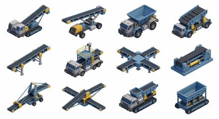 Collection of heavy construction machinery and equipment. © mbak