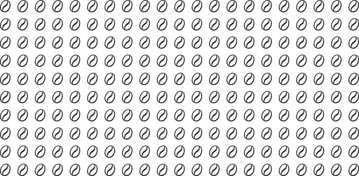Seamless coffee bean pattern with hand drawn cafe icons, beverage vector background and repeat design