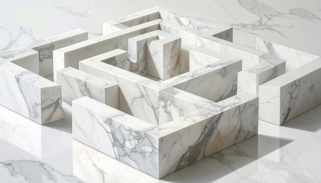 Geometric marble maze structure
