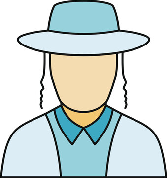 Orthodox jewish man with payot and hat representing judaism and religion