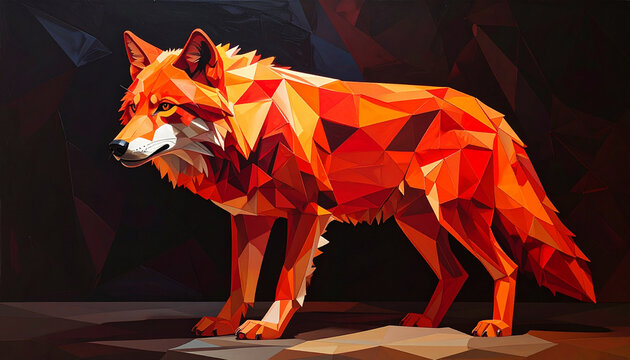 Geometric fox digital art