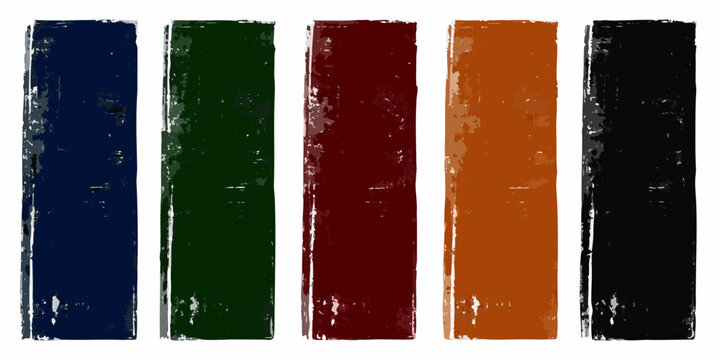 Five Textured Rectangular Blocks On White Background