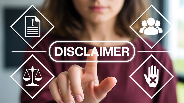 Business disclaimer concept with legal compliance and corporate responsibility