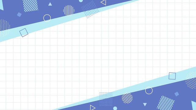 Cute and pop simple frame background with colorful geometric patterns and lines.