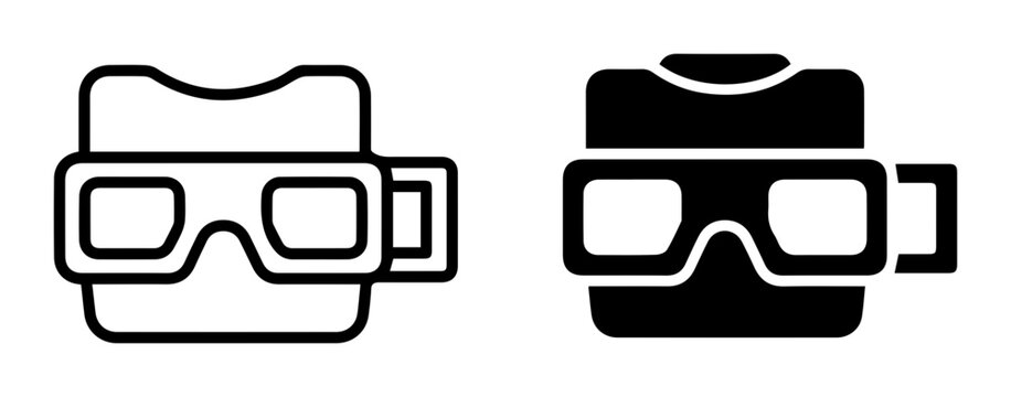 Virtual Reality Headset Icons, VR Goggles, Immersive Technology, Digital Entertainment