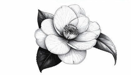 Detailed drawing of a magnolia flower. © Bakeke