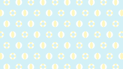 浮き輪　ビーチボール　パターン　背景　swim ring　beach ball　pattern　background © ele