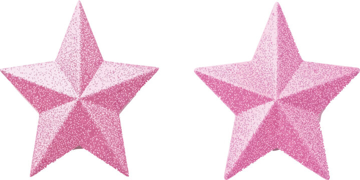 Single five pointed pink star shape with textured pattern isolated on white background textured geometric isolated decoration illustration minimalist cheerful background creative