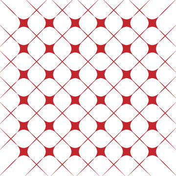 Elegant abstract seamless pattern with small red star grid design