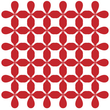 Bold red and white geometric seamless lattice pattern for background design