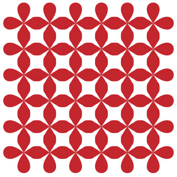 Bold red and white geometric seamless lattice pattern for background design