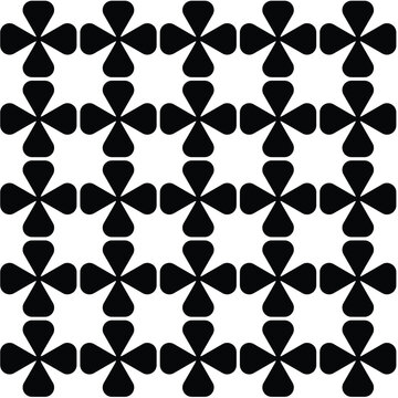 Minimalist black and white geometric seamless pattern with circular dot grid