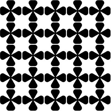 Minimalist black and white geometric seamless pattern with circular dot grid