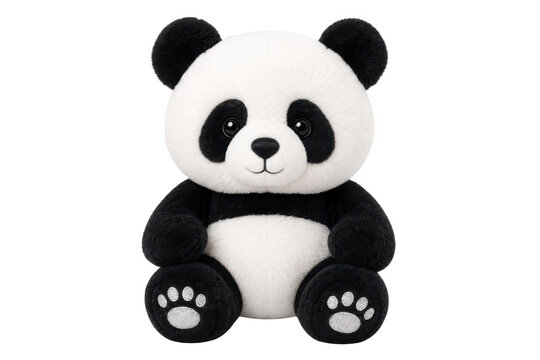 Stuffed panda plush toy front view